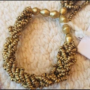 Noonday Stretch Macrame Gold Bracelet NWT